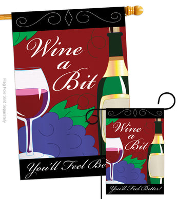 Wine Garden - Wine Happy Hour & Drinks Vertical Applique Decorative Flags HG117016