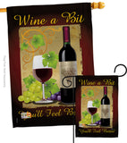 Wine a Bit - Wine Happy Hour & Drinks Vertical Impressions Decorative Flags HG117021 Made In USA