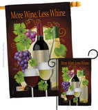 More Wine, Less Whine - Wine Happy Hour & Drinks Vertical Impressions Decorative Flags HG117022 Made In USA