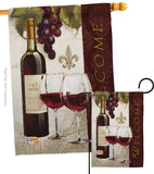 Welcome Wines - Wine Happy Hour & Drinks Vertical Impressions Decorative Flags HG117053 Made In USA