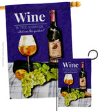Wine the Answer - Wine Happy Hour & Drinks Vertical Impressions Decorative Flags HG117062 Made In USA