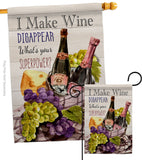 Wine Superpower - Wine Happy Hour & Drinks Vertical Impressions Decorative Flags HG117063 Made In USA