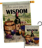 Wine in Wisdom - Wine Happy Hour & Drinks Vertical Impressions Decorative Flags HG117064 Made In USA