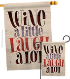 Wine Laugh - Wine Happy Hour & Drinks Vertical Impressions Decorative Flags HG117083 Made In USA