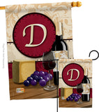 Wine D Initial - Wine Happy Hour & Drinks Vertical Impressions Decorative Flags HG130212 Made In USA