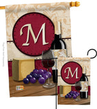 Wine M Initial - Wine Happy Hour & Drinks Vertical Impressions Decorative Flags HG130221 Made In USA