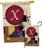 Wine X Initial - Wine Happy Hour & Drinks Vertical Impressions Decorative Flags HG130232 Made In USA