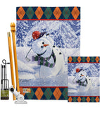 Snowman Golf - Winter Wonderland Winter Vertical Impressions Decorative Flags HG114119 Made In USA