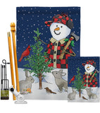 Lumberjack Snowmen - Winter Wonderland Winter Vertical Impressions Decorative Flags HG114211 Made In USA