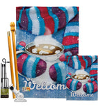 Mittens and Cocoa - Winter Wonderland Winter Vertical Impressions Decorative Flags HG114217 Made In USA