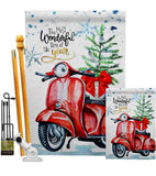 Winter Scooter - Winter Wonderland Winter Vertical Impressions Decorative Flags HG114252 Made In USA