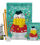 Best Wish Snowman - Winter Wonderland Winter Vertical Impressions Decorative Flags HG114255 Made In USA