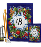 Winter B Initial - Winter Wonderland Winter Vertical Impressions Decorative Flags HG130080 Made In USA