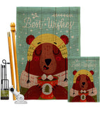 Warm Bear Wishes - Winter Wonderland Winter Vertical Impressions Decorative Flags HG130287 Made In USA