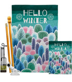 Winter Hello - Winter Wonderland Winter Vertical Impressions Decorative Flags HG130290 Made In USA