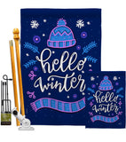 Hello Winter - Winter Wonderland Winter Vertical Impressions Decorative Flags HG137258 Made In USA
