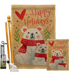 Beary Happy Holiday - Winter Wonderland Winter Vertical Impressions Decorative Flags HG137612 Made In USA