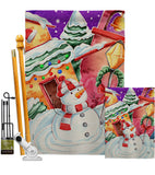 Frosted Snowman - Winter Wonderland Winter Vertical Impressions Decorative Flags HG192292 Made In USA