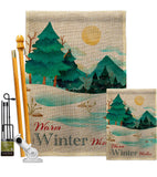 Winter Wishes - Winter Wonderland Winter Vertical Impressions Decorative Flags HG192681 Made In USA