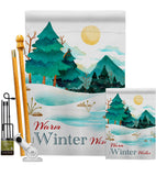 Winter Wishes - Winter Wonderland Winter Vertical Impressions Decorative Flags HG192681 Made In USA