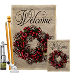 Winter Berries Wreath - Winter Wonderland Winter Vertical Impressions Decorative Flags HG192713 Made In USA
