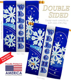 Welcome Winter - Winter Wonderland Winter Vertical Impressions Decorative Flags HG114074 Made In USA