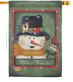 Winter Friends - Winter Wonderland Winter Vertical Impressions Decorative Flags HG114092 Made In USA