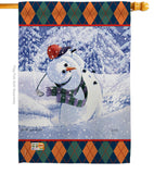 Snowman Golf - Winter Wonderland Winter Vertical Impressions Decorative Flags HG114119 Made In USA