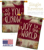 Joy to the World - Winter Wonderland Winter Vertical Impressions Decorative Flags HG114183 Made In USA