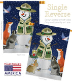 Lodge Snowmen - Winter Wonderland Winter Vertical Impressions Decorative Flags HG114206 Made In USA