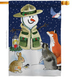 Lodge Snowmen - Winter Wonderland Winter Vertical Impressions Decorative Flags HG114206 Made In USA