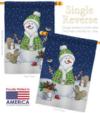Decorating with Snowmen - Winter Wonderland Winter Vertical Impressions Decorative Flags HG114210 Made In USA