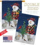 Lumberjack Snowmen - Winter Wonderland Winter Vertical Impressions Decorative Flags HG114211 Made In USA