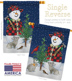 Lumberjack Snowmen - Winter Wonderland Winter Vertical Impressions Decorative Flags HG114211 Made In USA