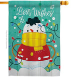 Best Wish Snowman - Winter Wonderland Winter Vertical Impressions Decorative Flags HG114255 Made In USA