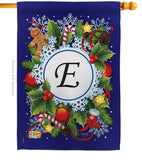 Winter E Initial - Winter Wonderland Winter Vertical Impressions Decorative Flags HG130083 Made In USA