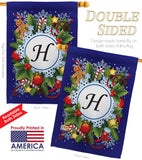 Winter H Initial - Winter Wonderland Winter Vertical Impressions Decorative Flags HG130086 Made In USA