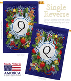 Winter Q Initial - Winter Wonderland Winter Vertical Impressions Decorative Flags HG130095 Made In USA