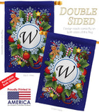 Winter W Initial - Winter Wonderland Winter Vertical Impressions Decorative Flags HG130101 Made In USA