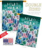 Winter Hello - Winter Wonderland Winter Vertical Impressions Decorative Flags HG130290 Made In USA