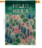 Winter Hello - Winter Wonderland Winter Vertical Impressions Decorative Flags HG130290 Made In USA