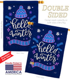 Hello Winter - Winter Wonderland Winter Vertical Impressions Decorative Flags HG137258 Made In USA