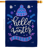 Hello Winter - Winter Wonderland Winter Vertical Impressions Decorative Flags HG137258 Made In USA