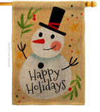 Happy Snowman - Winter Wonderland Winter Vertical Impressions Decorative Flags HG137614 Made In USA