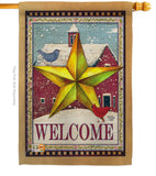 Welcome Winter Farm - Winter Wonderland Winter Vertical Impressions Decorative Flags HG191072 Made In USA