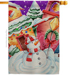 Frosted Snowman - Winter Wonderland Winter Vertical Impressions Decorative Flags HG192292 Made In USA