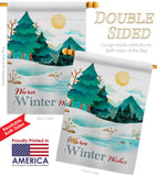 Winter Wishes - Winter Wonderland Winter Vertical Impressions Decorative Flags HG192681 Made In USA