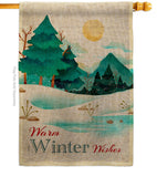 Winter Wishes - Winter Wonderland Winter Vertical Impressions Decorative Flags HG192681 Made In USA