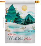 Winter Wishes - Winter Wonderland Winter Vertical Impressions Decorative Flags HG192681 Made In USA