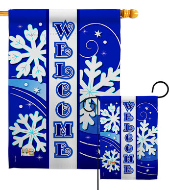 Welcome Winter - Winter Wonderland Winter Vertical Impressions Decorative Flags HG114074 Made In USA